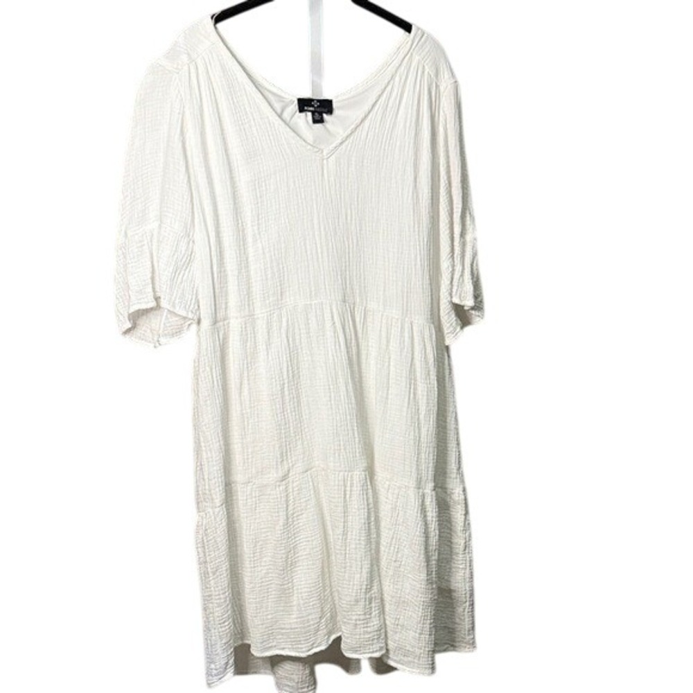 Ronni Nicole White Dress XL Tiered V Neck Casual Summer Sundress
